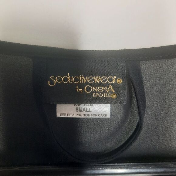 Seductive Wear by Cinema Etoile Black Gold Robe Size Small - Picture 3 of 6